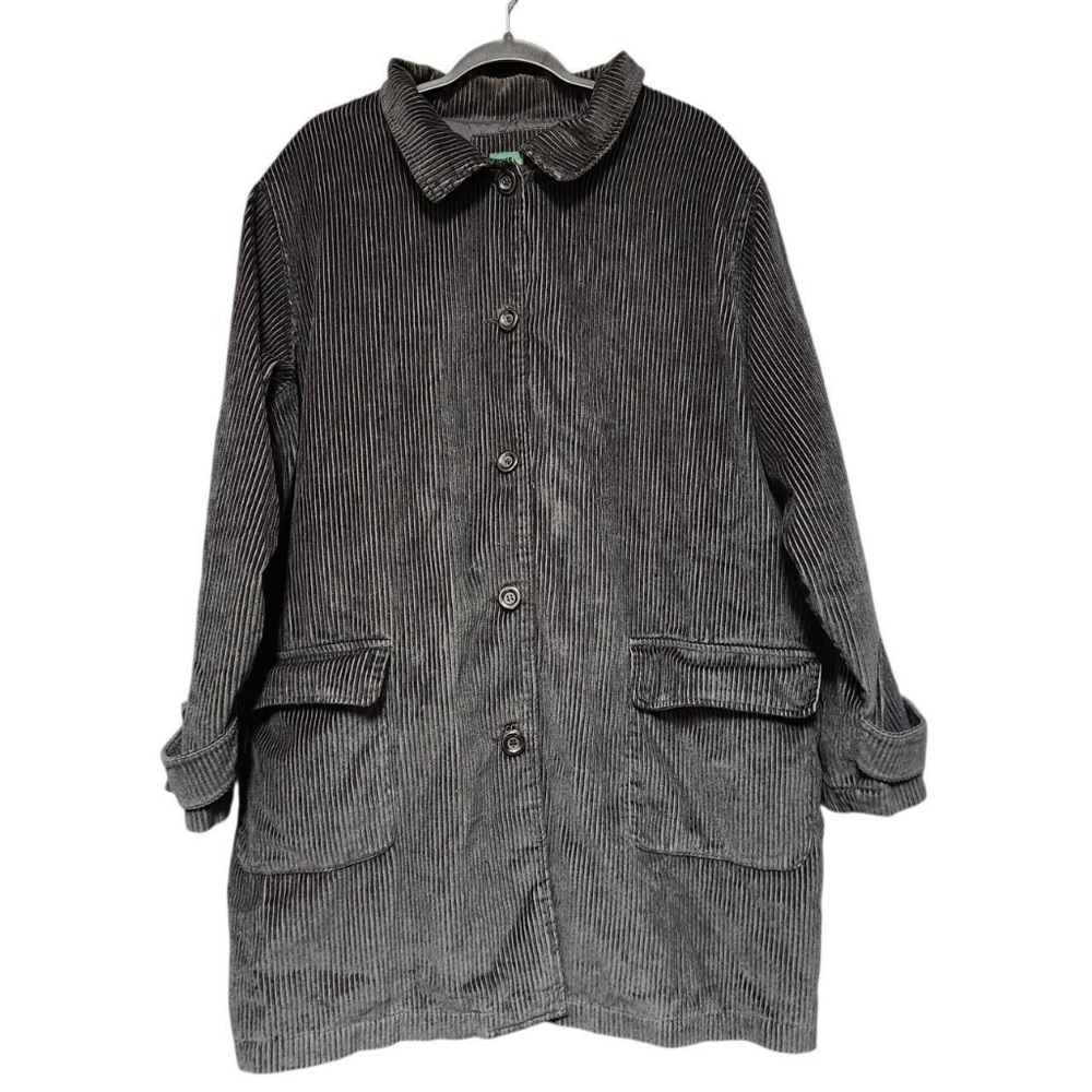 Vintage 90s Y2K Corduroy Jacket Chore Coat Womens 1X Black Barn Utility Pockets